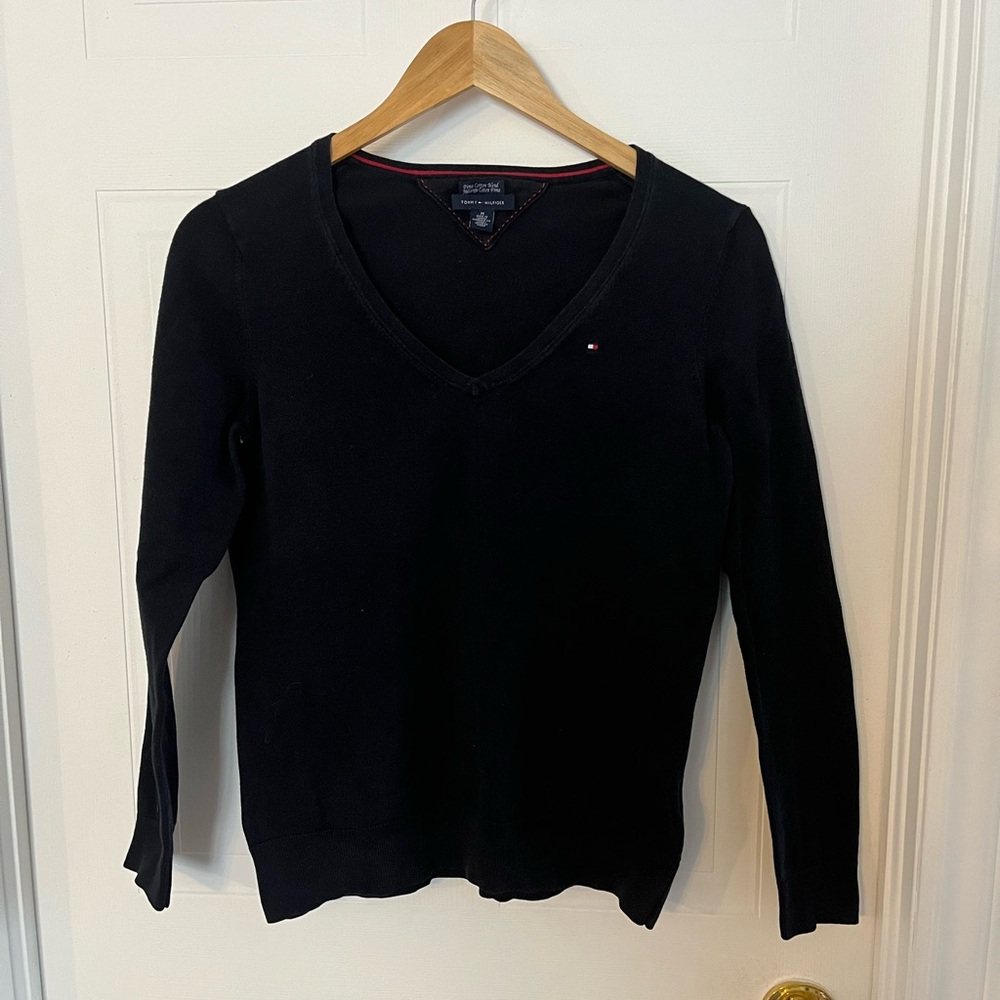 # 82 Tommy Hilfiger Blue V-Neck Sweater